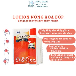 Lotion xoa bóp, giảm đau cơ, khớp Golsamin 50ml/100ml