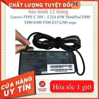 Sạc laptop lenovo thinkpad t480 t490 e490 t580 e15 l390 yoga - sạc type c 20v-3.25a - 65w