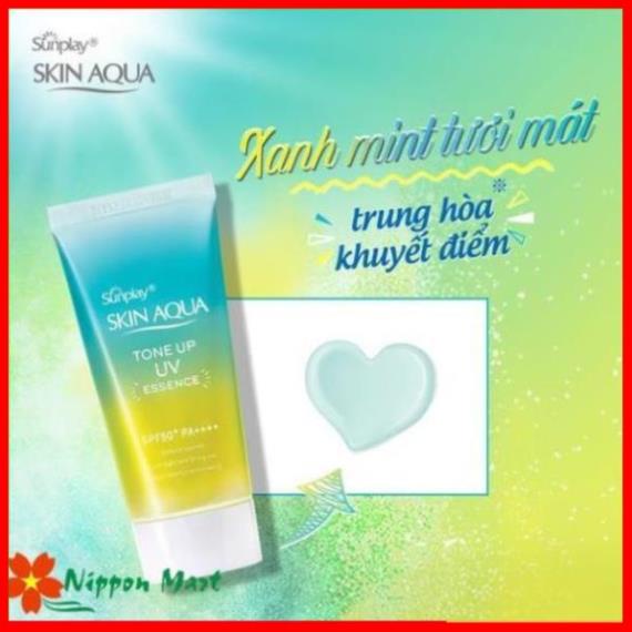 Kem chống nắng Skin Aqua  Nhật Bản lên tone trắng sáng Tone up UV SPF 50+ PA++++ 80gr SunPlay