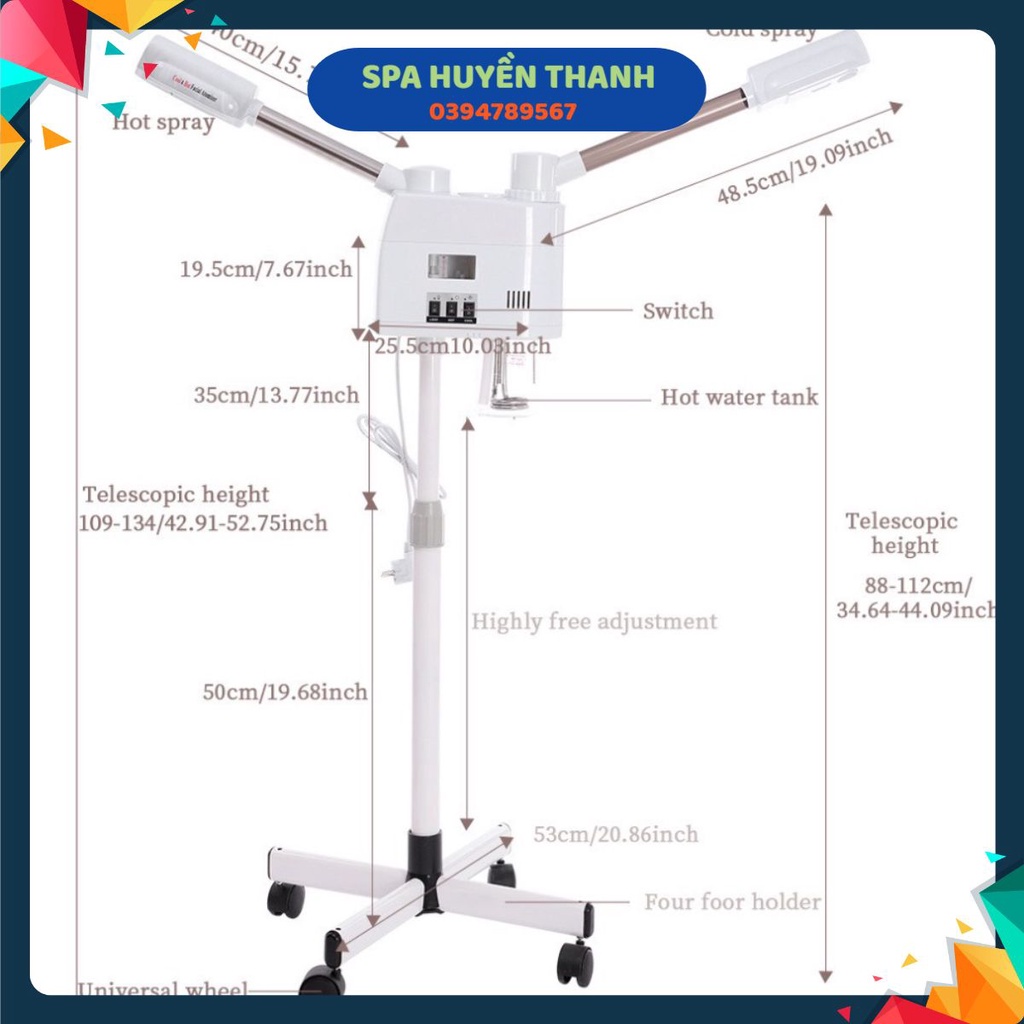Xông Hơi 2 Cần Nóng Lạnh, Máy Xông Hơi 2 Cần Nóng Lạnh Bảo Hành 12 Tháng
