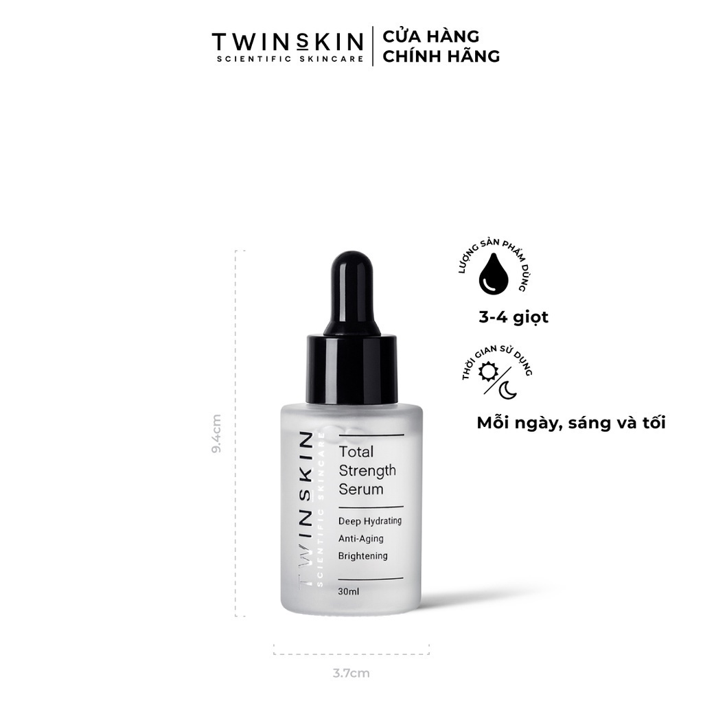 [PRO-TỐI ƯU] Combo chuyên sâu: Sáng đều màu da, cấp nước phục hồi, Kem Bright Advanced 15ml & Serum HA 30ml Twins Skin