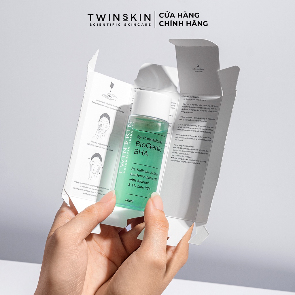 Biogenic BHA For Professional – Toner Thanh Tẩy Tế Bào Chết, Giảm Mụn, Thông Thoáng Lỗ Chân Lông Twins Skin 50ml