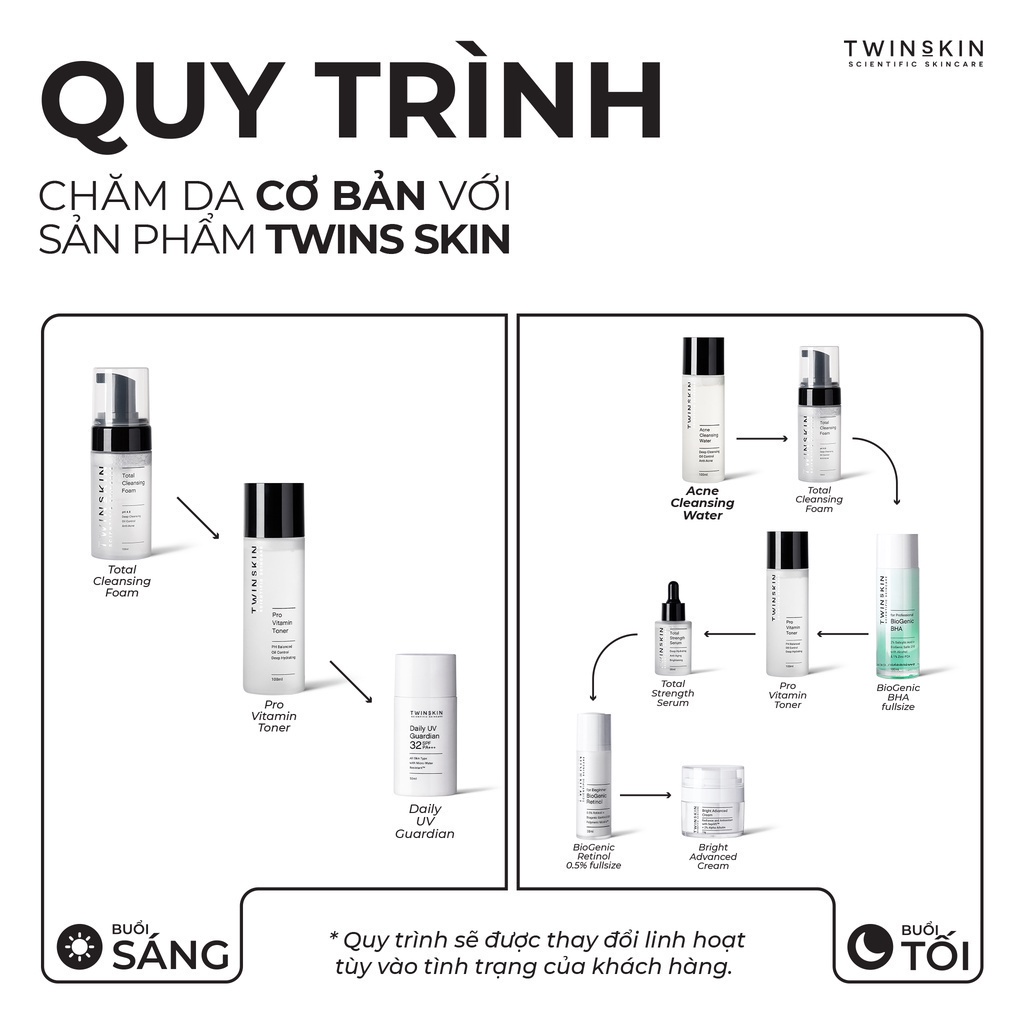 Sữa Rửa Mặt Tạo Bọt Kiểm Soát Dầu - Total Cleansing Foam Twins Skin 100ml