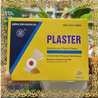 Miếng dán Plaster - Dán mụn cóc, mụn cơm, mắt cá Hộp 5 túi x4 miếng afk