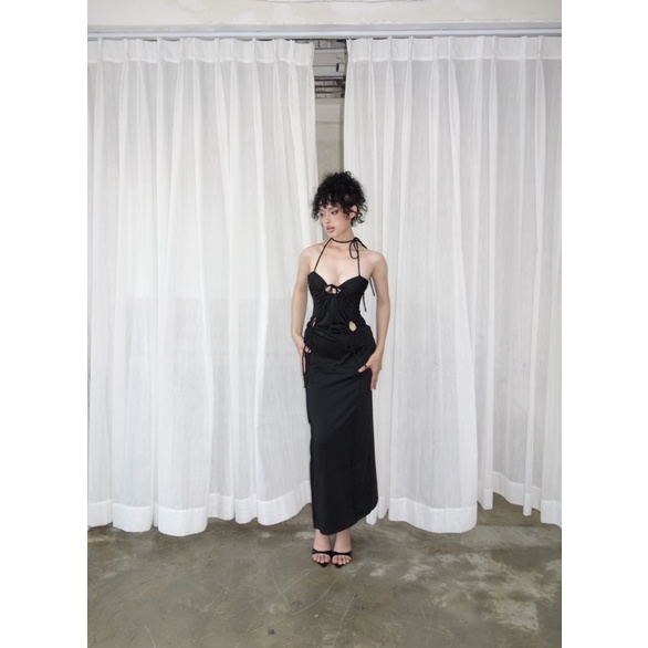AESTHETE- Lalita Black Dress| Đầm Dài Rút Eo