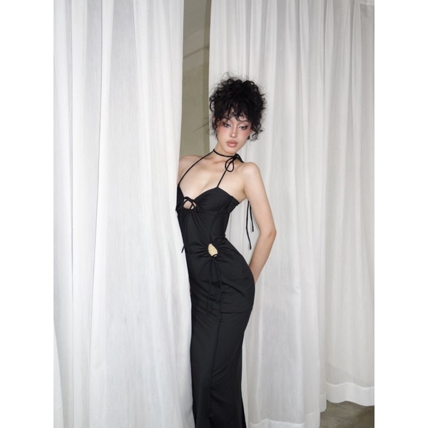 AESTHETE- Lalita Black Dress| Đầm Dài Rút Eo