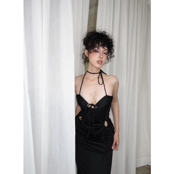 AESTHETE- Lalita Black Dress| Đầm Dài Rút Eo