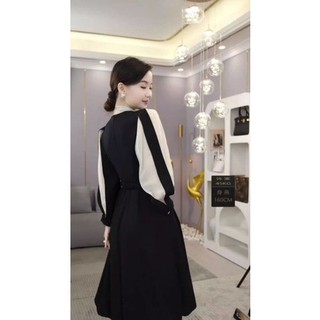 Đầm xòe cổ V eo phối pk siêu xinh