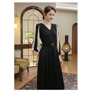 Đầm xòe cổ V eo phối pk siêu xinh