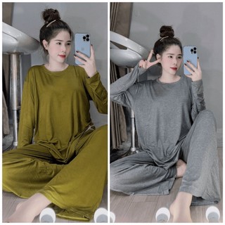 Sét bộ mặc nhà , đồ bộ nữ bigsize , set bộ ủ kem bigsize quần ống suông jangmy shop