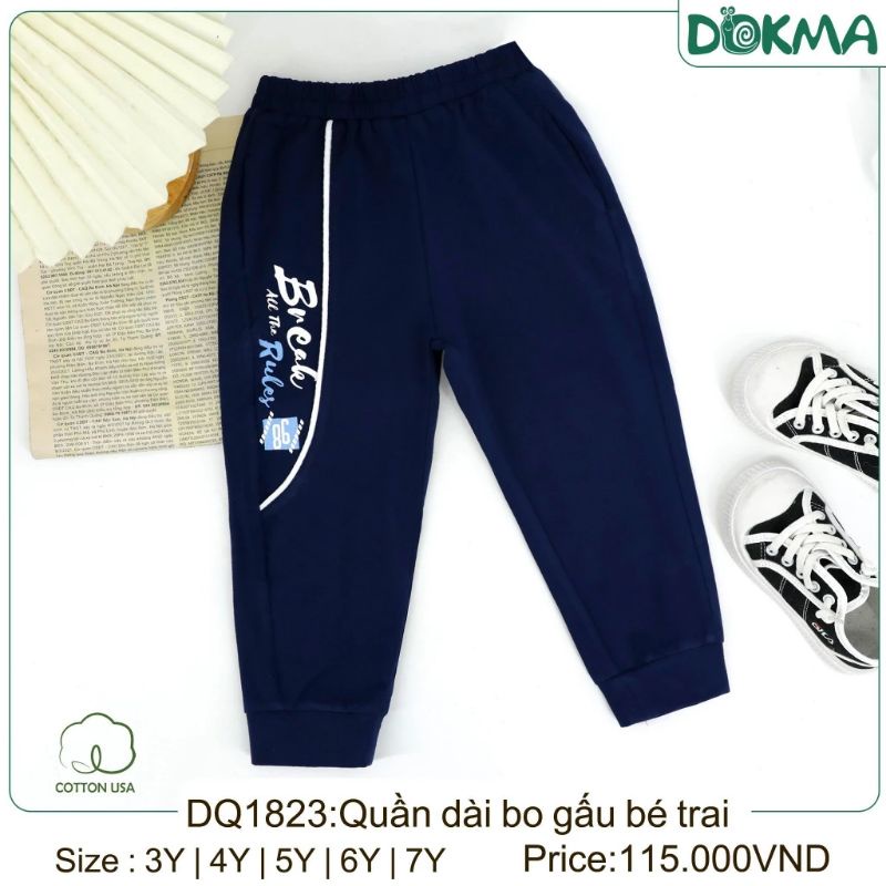 Dokma - Áo, quần dài cotton mỏng bé trai in hình người nhện 3-7Y