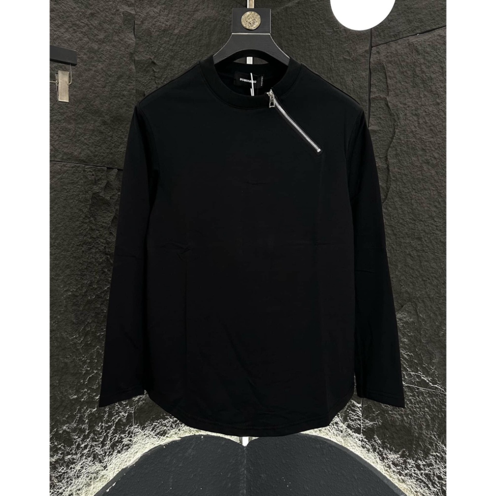 Áo Longtee Tay Dài Phối Khóa Trơn Nam Nữ Unisex