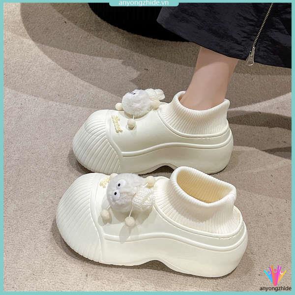 Giày Bông Chống Trượt Họa Tiết Hoạt Hình Thời Trang Thu Đông Cho Nữ