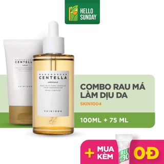 Combo Dưỡng Da Từ Rau Má SKIN1004 Madagascar Centella: Tinh chất rau má 100ml và Kem dưỡng rau má 75ml