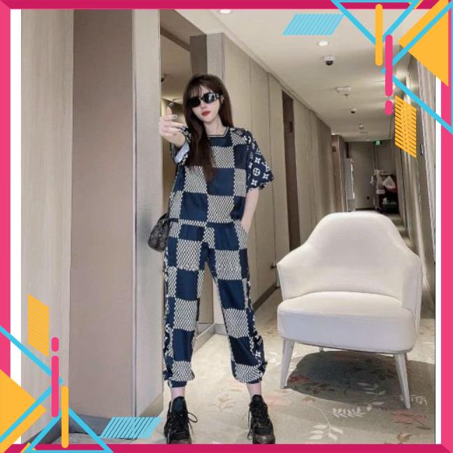 Bộ Thể Thao Nữ Hàng Độc Quyền, Đồ Nữ Cá Tính Áo Form Rộng Quần Jogger In Họa Tiết Chất Thun Lạnh In 3D Đủ Size Từ 45-70k