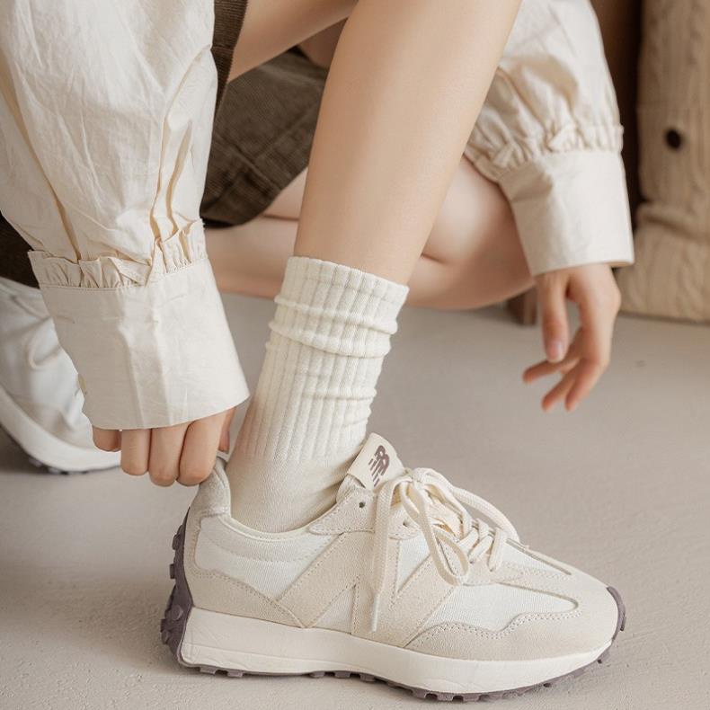 Set 5 Đôi Tất Cao Cổ Kẻ Gân Nâu Phong Cách Hàn Quốc GAN2 phanngoc08