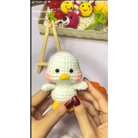 Móc khoá bé vịt đội mũ handmade cute 💕💕 🐣