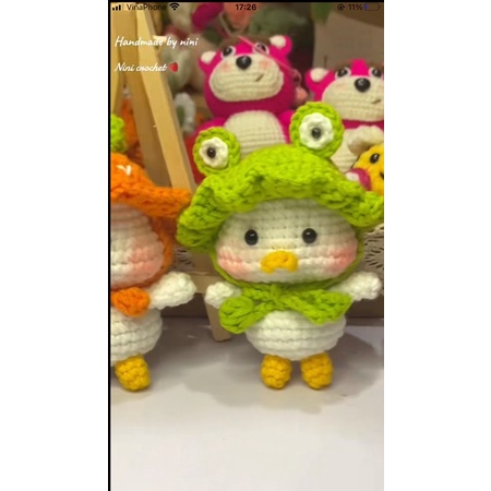 Móc khoá bé vịt đội mũ handmade cute 💕💕 🐣