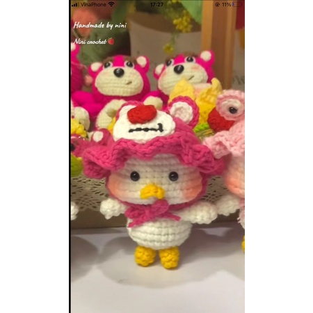 Móc khoá bé vịt đội mũ handmade cute 💕💕 🐣