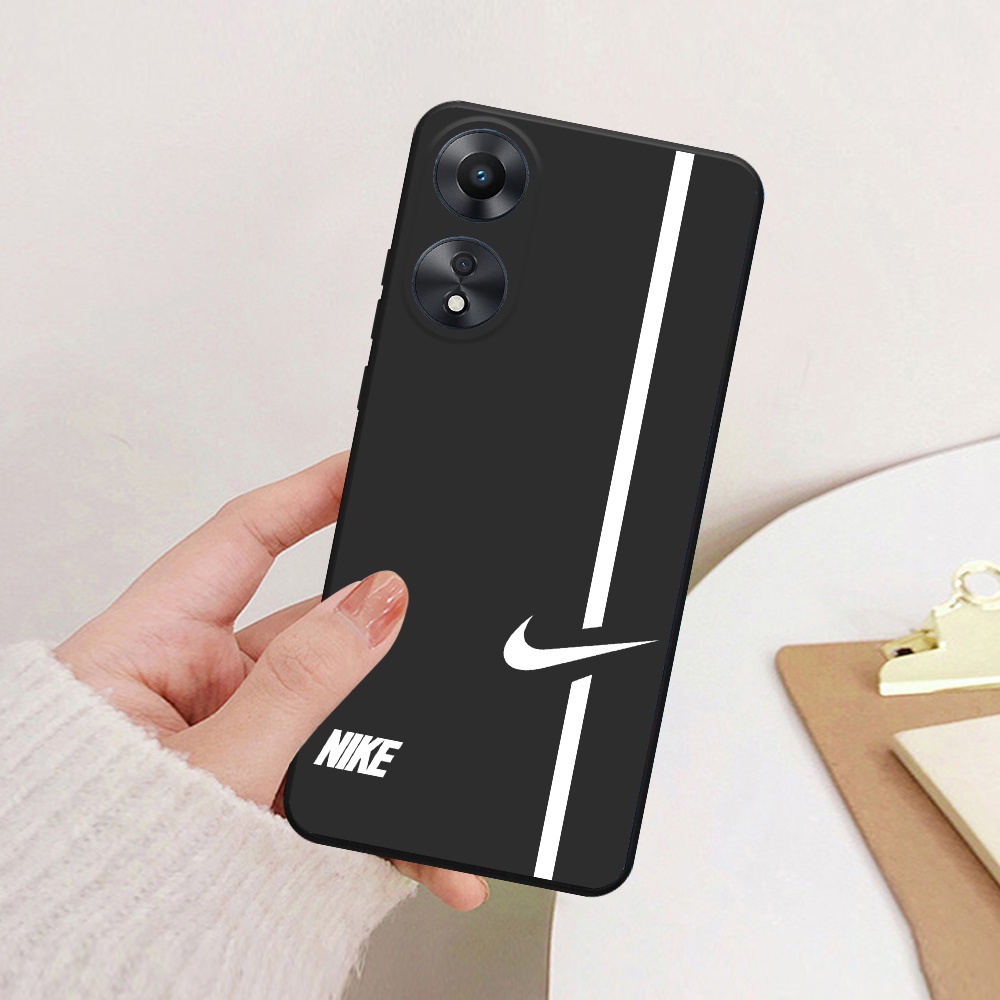 Ốp lưng Oppo A38 4G / A58 4G 5G / A78 4G 5G / A98 5G viền vuông TPU in thương hiệu Nike, Adidas