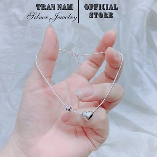 Lắc chân bạc nữ mẫu trái tim cá tính - vòng chân bạc trần nam silver