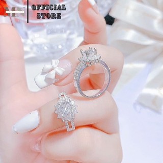 Nhẫn bạc nữ đính đá nhiều mẫu hot thu đông 2023 free size - nhẫn nữ bạc minami