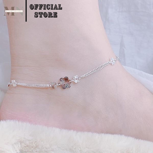 Lắc Chân Bạc Vòng Chân Bạc Nữ Mẫu Hoa Phay Nhiều Mẫu Hot Trend - Vòng Chân Bạc MiNaMi