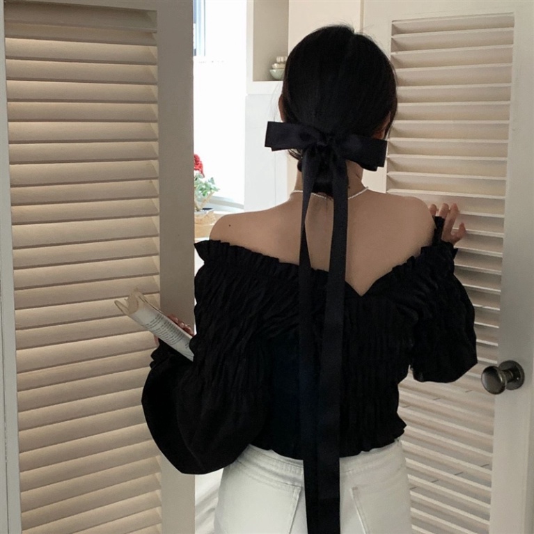 Kẹp tóc nơ to siêu dài thời trang xinh xắn dễ thương dành cho nữ, kẹp đi tiệc đi chơi Vicy NO12