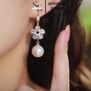 Bông tai bạc nữ mẫu hoa 5 cánh phong cách hè thu - tiệm bạc sakura