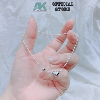 Lắc chân bạc nữ mẫu trái tim cá tính - vòng chân bạc akari