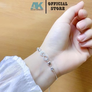 Lắc tay bạc nữ nhiều mẫu hot trend free size - vòng tay bạc akari