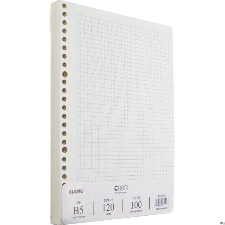 Ruột sổ còng Caro KLONG B5 120/76 - 100 tờ (200 trang); MS: 546 [klong]