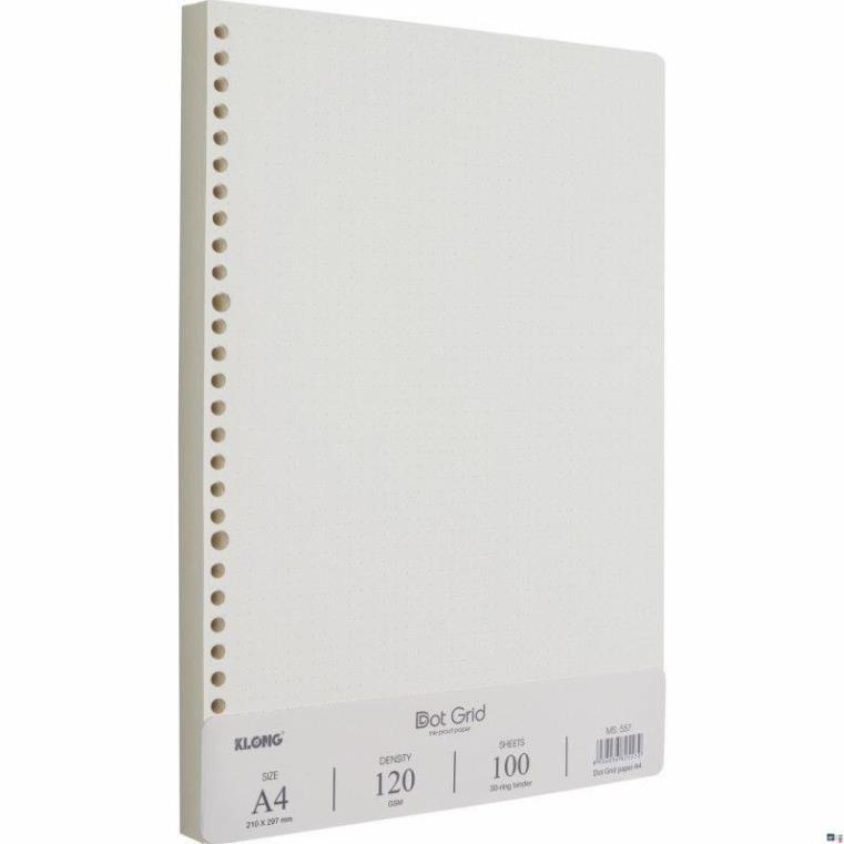 Ruột sổ còng Dot Grid KLONG A4 120/76 - 100 tờ (200 trang); MS: 557 [klong]