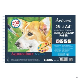 Sổ vẽ màu nước cao cấp KLONG A4+ 25 tờ 300GSM; MS: 782 [klong]