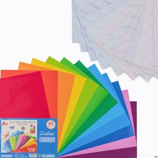 Giấy thủ công 12 màu couche klong a4; ms: 718
