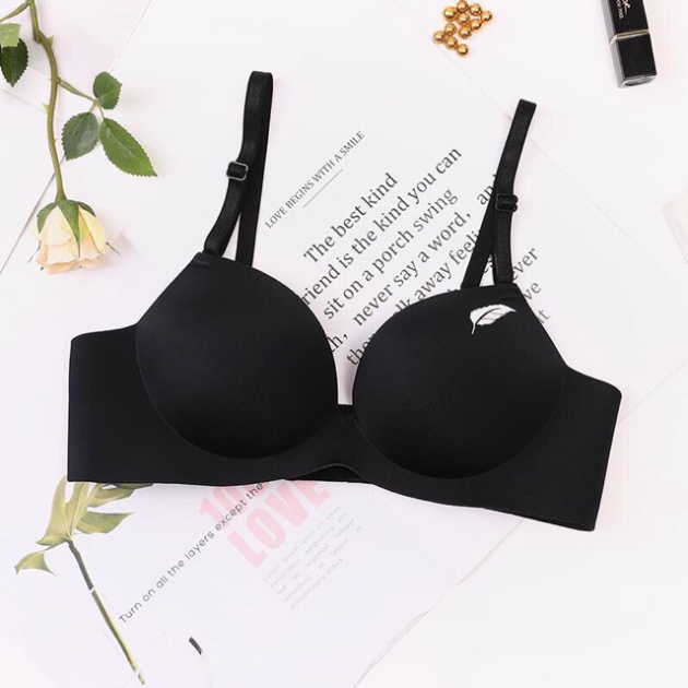 Áo Lót Nữ Nâng Ngực Không Gọng Đệm Dày Xuất Hàn Hình Lá A01 Đồ Lót HAISHOP