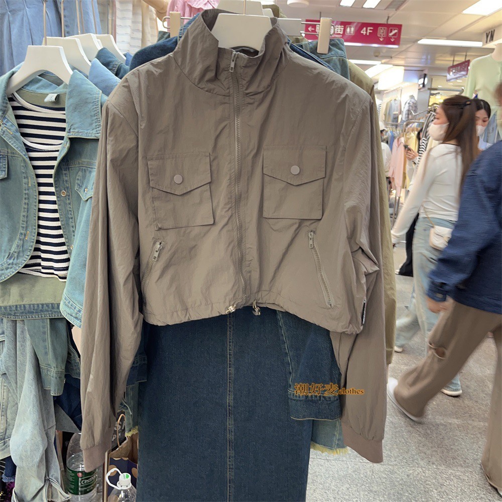 Áo Khoác Thể Thao Ngắn Lưng Ôm Dáng Phong Cách Hàn Quốc Thời Trang Mùa Xuân 2023