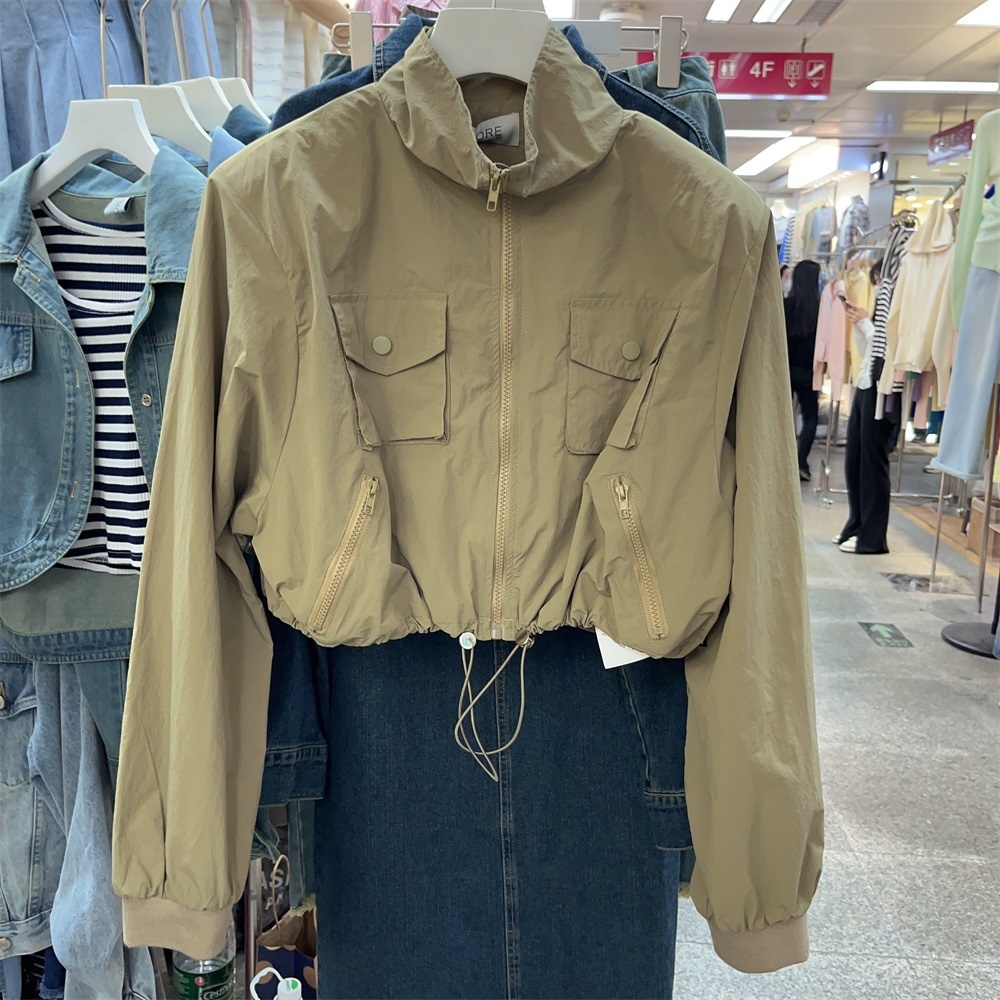 Áo Khoác Thể Thao Ngắn Lưng Ôm Dáng Phong Cách Hàn Quốc Thời Trang Mùa Xuân 2023