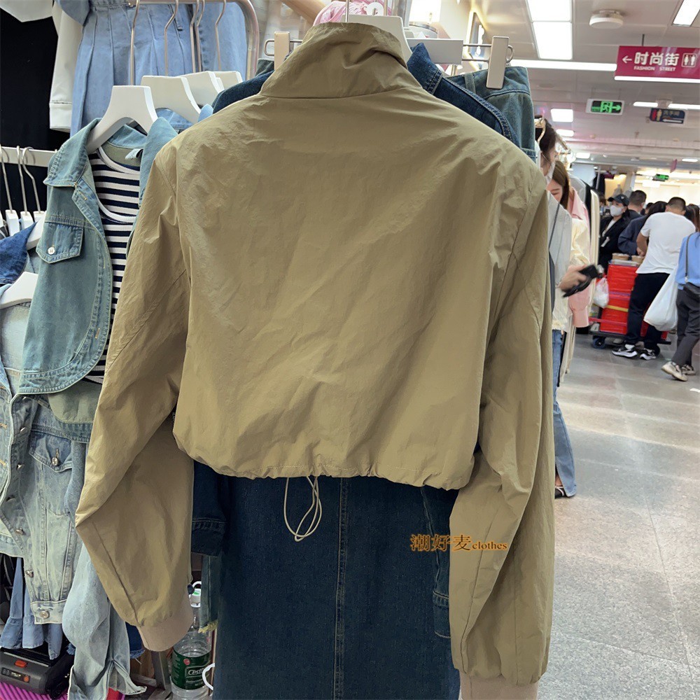Áo Khoác Thể Thao Ngắn Lưng Ôm Dáng Phong Cách Hàn Quốc Thời Trang Mùa Xuân 2023