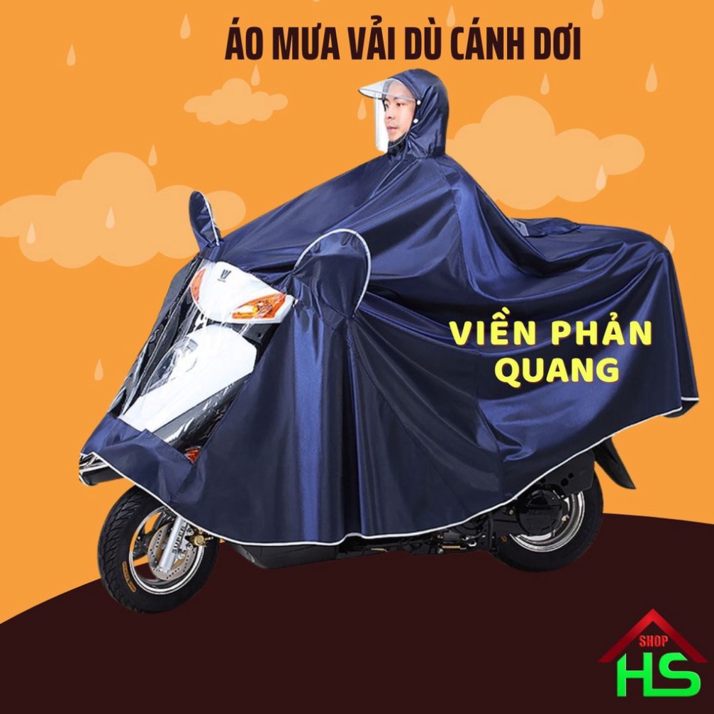Áo mưa 2 đầu, 1 đầu cỡ lớn, áo mưa cánh dơi, áo mưa xe máy dáng trùm toàn thân chống mưa bão