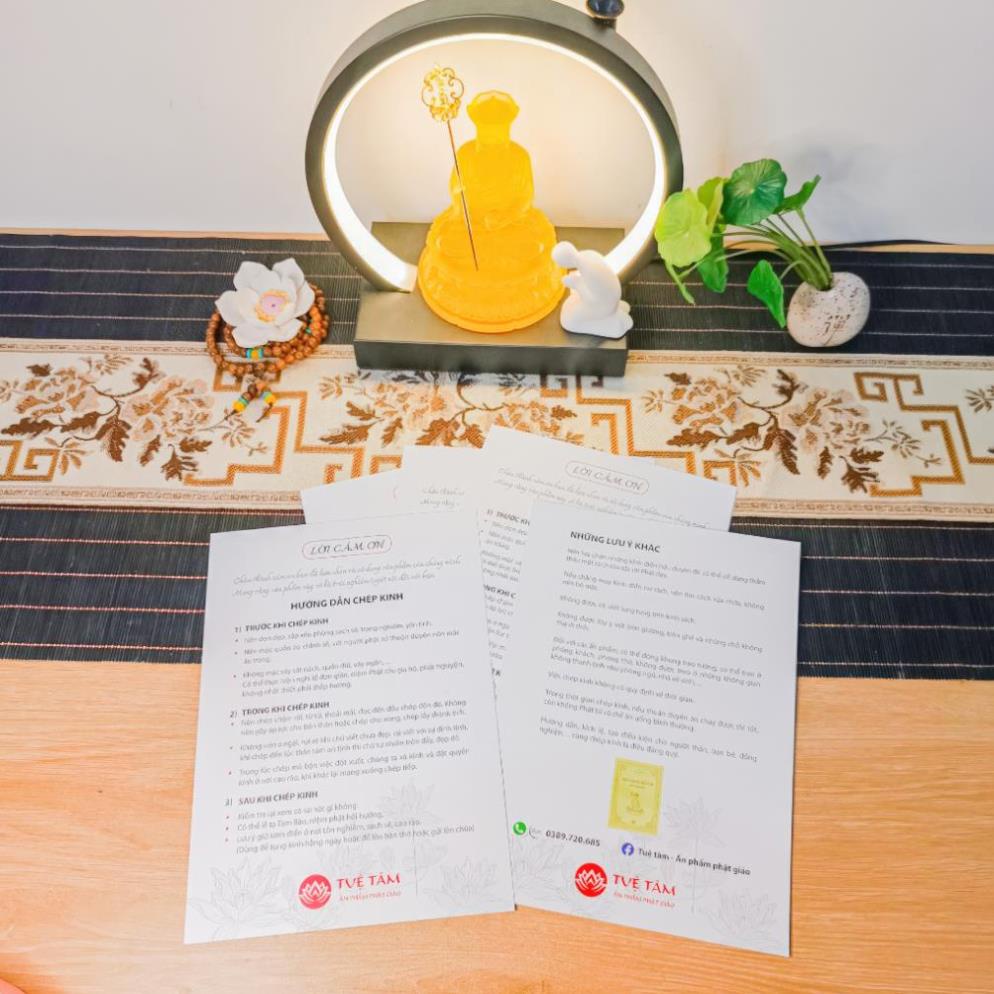 Tờ Hướng dẫn chép kinh cho Phật tử chưa bắt đầu