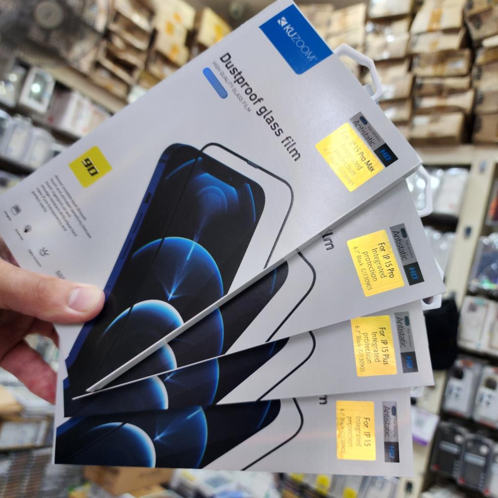 ⚡ Iphone 15 ⚡ Kính cường lực Kuzoom 9D chống bụi màn loa iPhone 14 / 13 / 12 / 11 / X Full màn hình siêu xịn