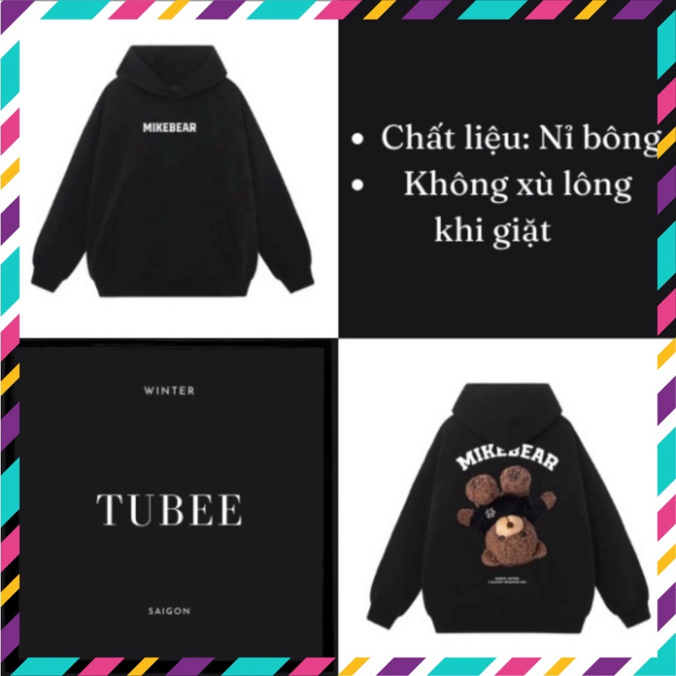 Áo hoodie gấu ngược Mikebear - chất nỉ bông Hàn cao cấp, dàng rộng, dành riêng cho cả nam và nữ