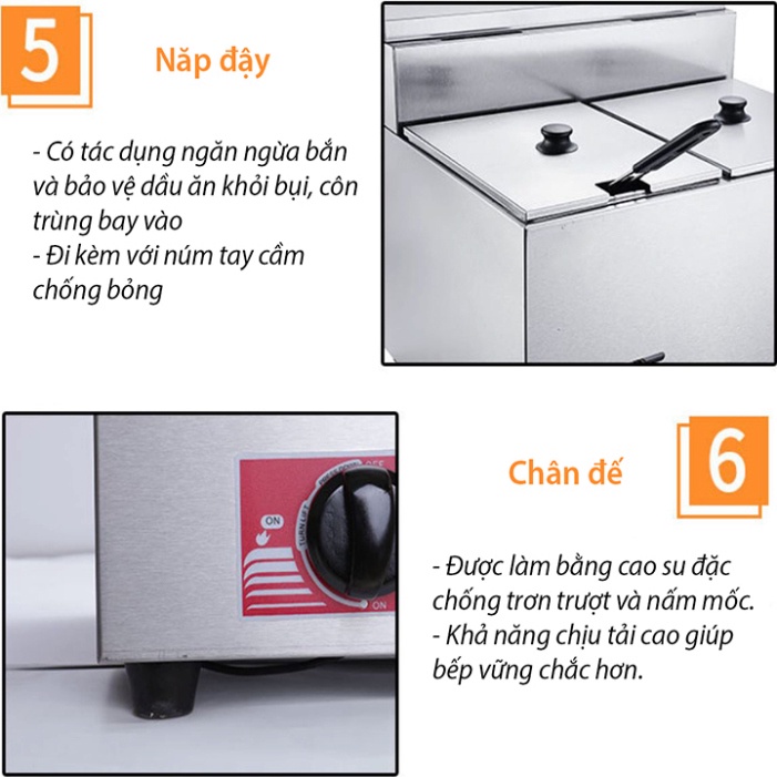 Bếp chiên nhúng đơn dùng Gas dung tích 6L