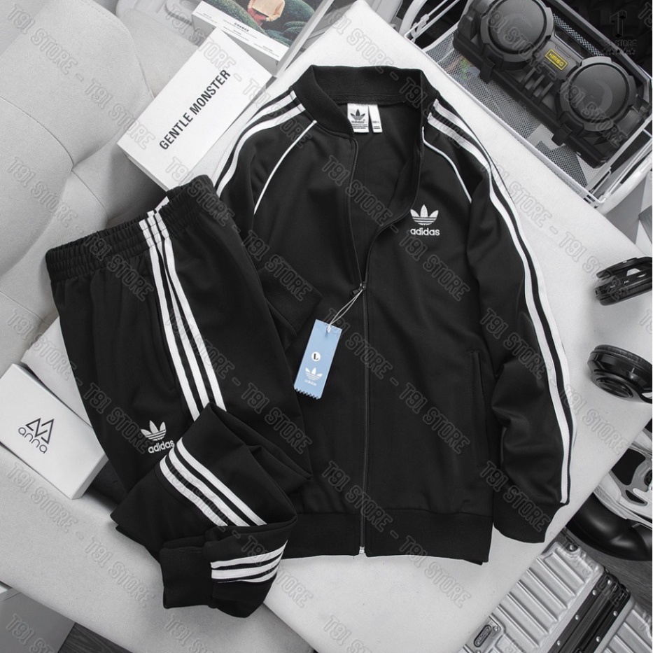 Áo Khoác Bomber Adidas 2 Lớp Thể Thao Nam Vải Thun Nỉ Dày Co Giãn Áo Khoác 3 Sọc kẻ Trắng Cực Hot 2023