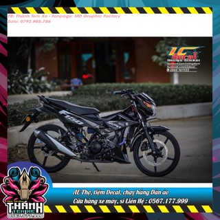 Tem rời dán xe satria fi - raider fi mẫu zin 2018 xám đen trắng chữ satria f150 cực đẹp, hàng 3 lớp chất lượng cao