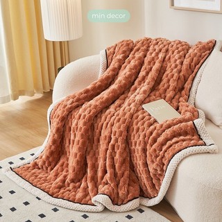 Chăn nhung sữa dập nổi Mịn Decor, chăn thu đông 2023 kích thước 2mx2m3 mềm mại, siêu ấm