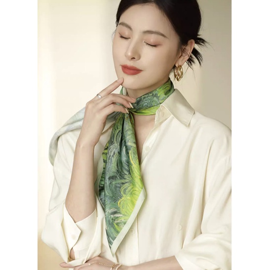 Khăn lụa vuông hoạ tiết đa dạng- nhiều mẫu- Thy Thy Store