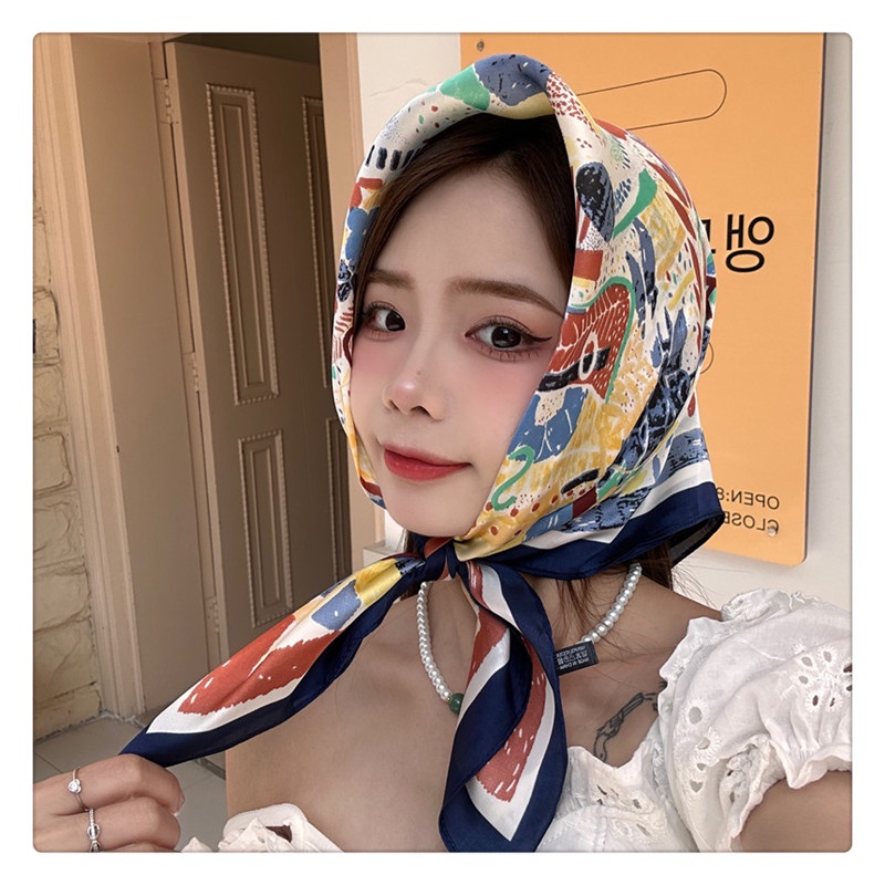 Khăn lụa vuông hoạ tiết đa dạng- nhiều mẫu- Thy Thy Store