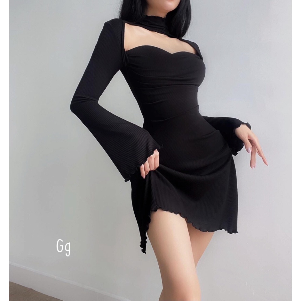 Đầm Body Dài Tay Chất Thun Gân Siêu Hách Dáng MK3541 LH HỎA TỐC